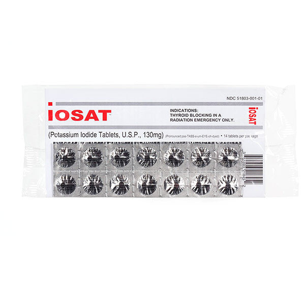 10 Packs IOSAT Iodine Thyroid Blocking Pills 14 Tablets 130 mg Radiation 