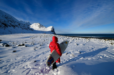 Surfer Snow Norway #dryrobe