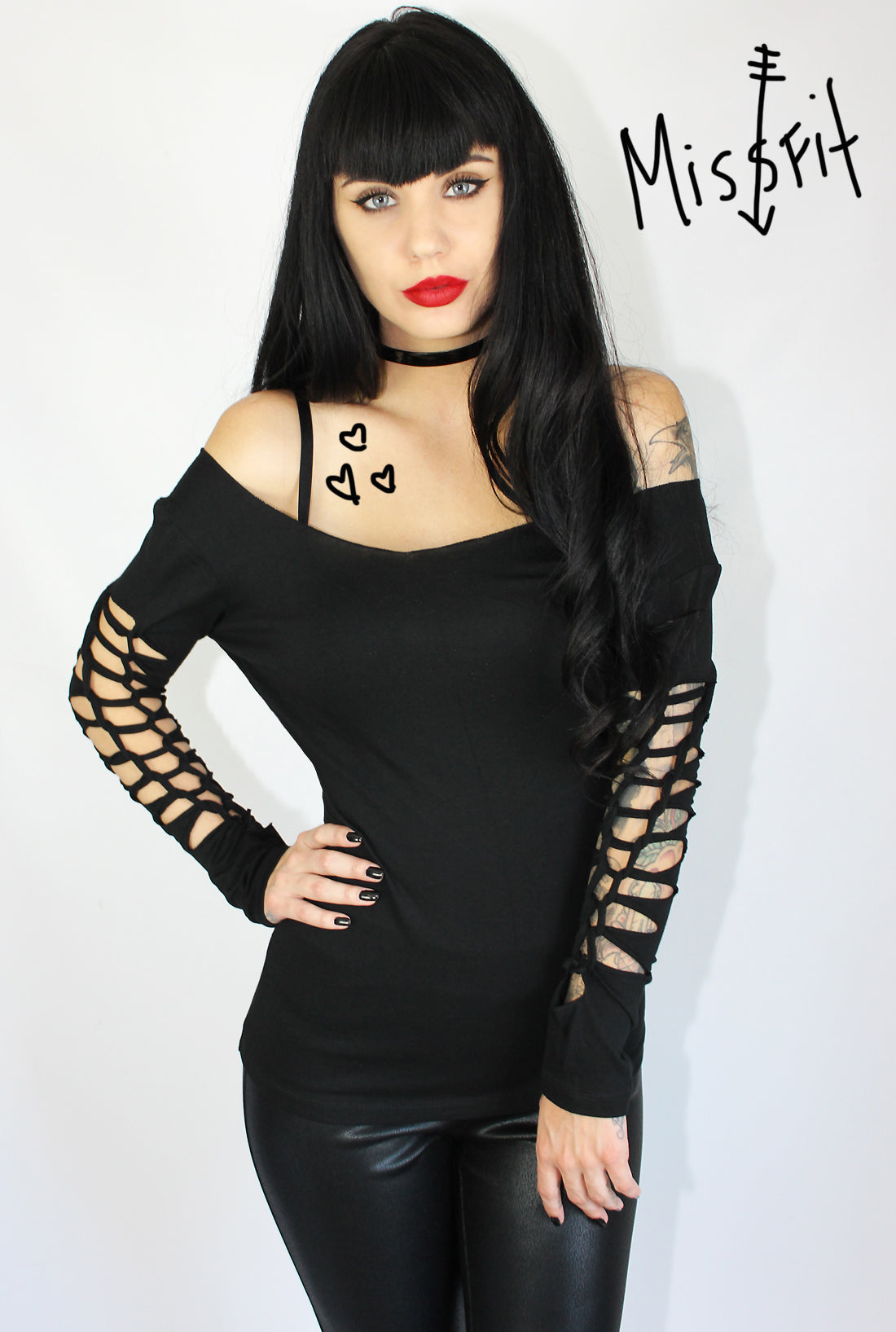 Demi loon pinup clothing gothic slashed tee