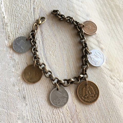 family history bracelet - custom coin jewelry
