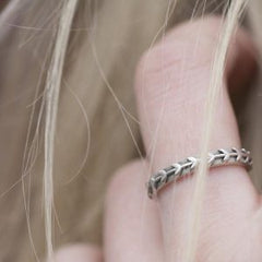 Scandinavian inspired sterling silver vine ring