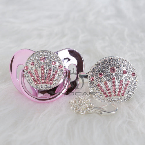MIYOCAR BLING Princess Crown Pacifier and Pacifier Clip Colorful Unique Design SGS Certificate Safe APCG-3-11