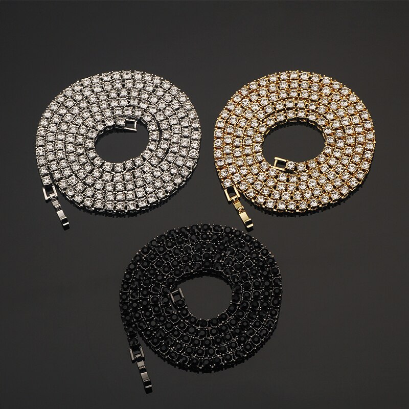 Custom Bling Bling Rhinestone Tennis Chain Necklace