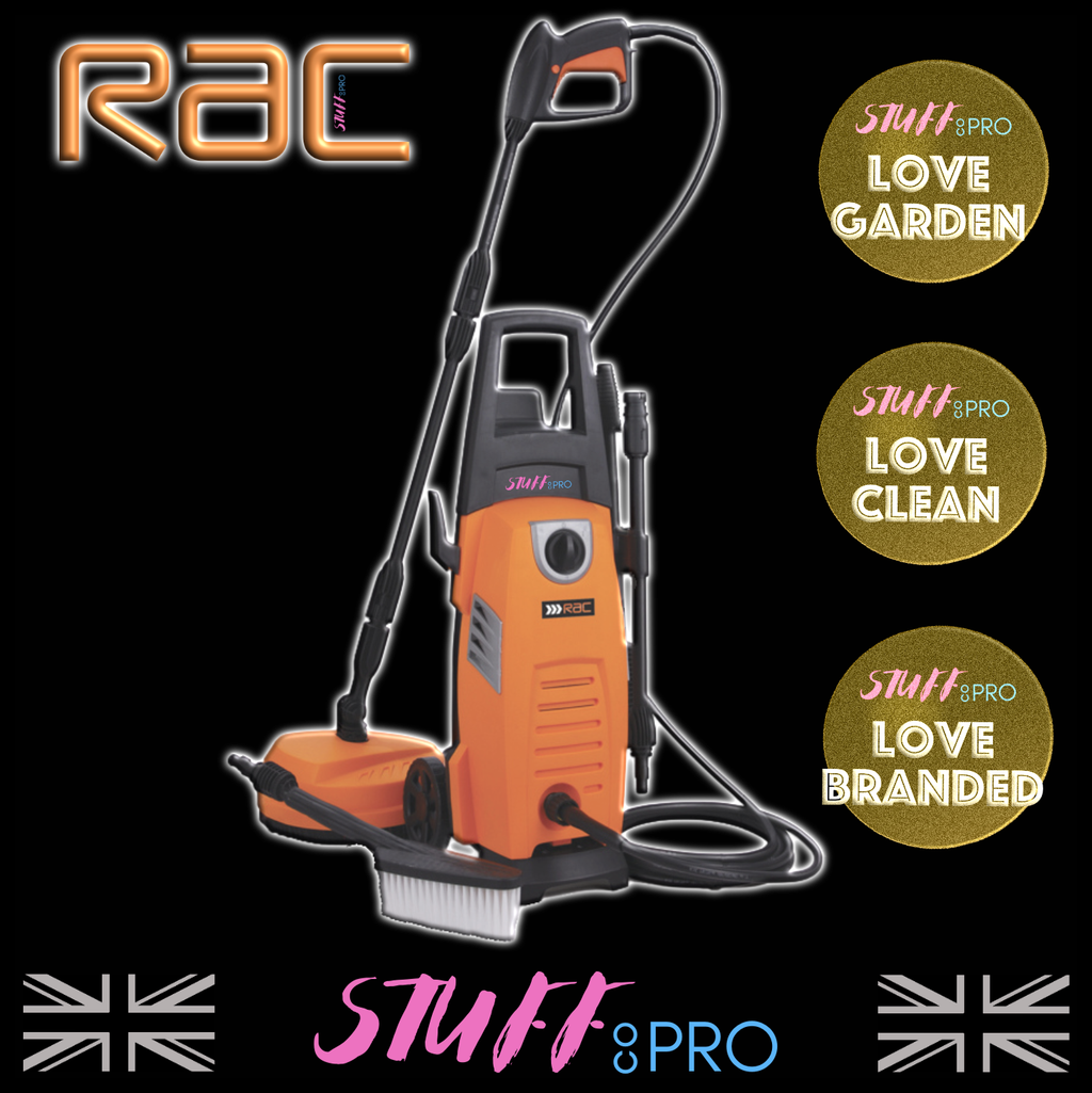 RAC 1400w 100 Bar Pressure Washer Car Driveway & Patio Cleaner with Accessories 