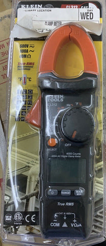 Klein Tools CL 312 Clamp Meter, HVAC Digital AC Auto-Ranging Tester, 400A w/ Temp