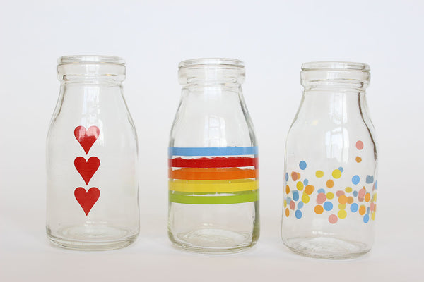 Party painting milk Store glass Milk â€“ Bottles Glass Little bottles  Painted