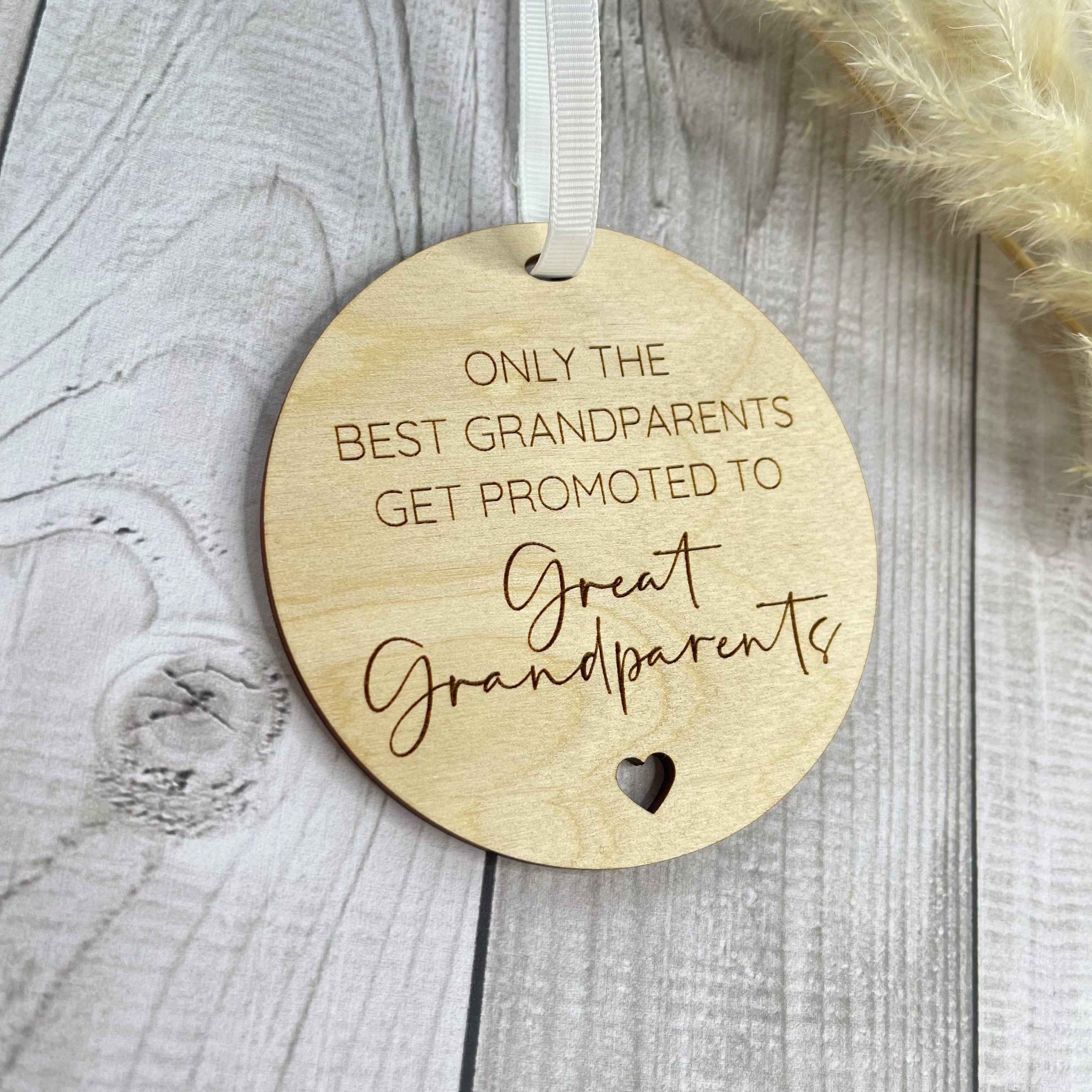 29C-381 Newborn Baby Grandparents Sign YILMEN Only The Best Parents get Promoted to Grandparents 12 X 6,Wood Sign Wall Art Poster Bar Sign Home Decor