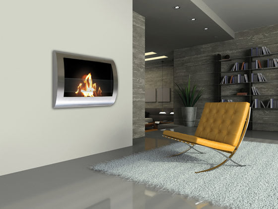 Anywhere Fireplace - Chelsea Bio-Ethanol Wall Fireplace Stainless Steel