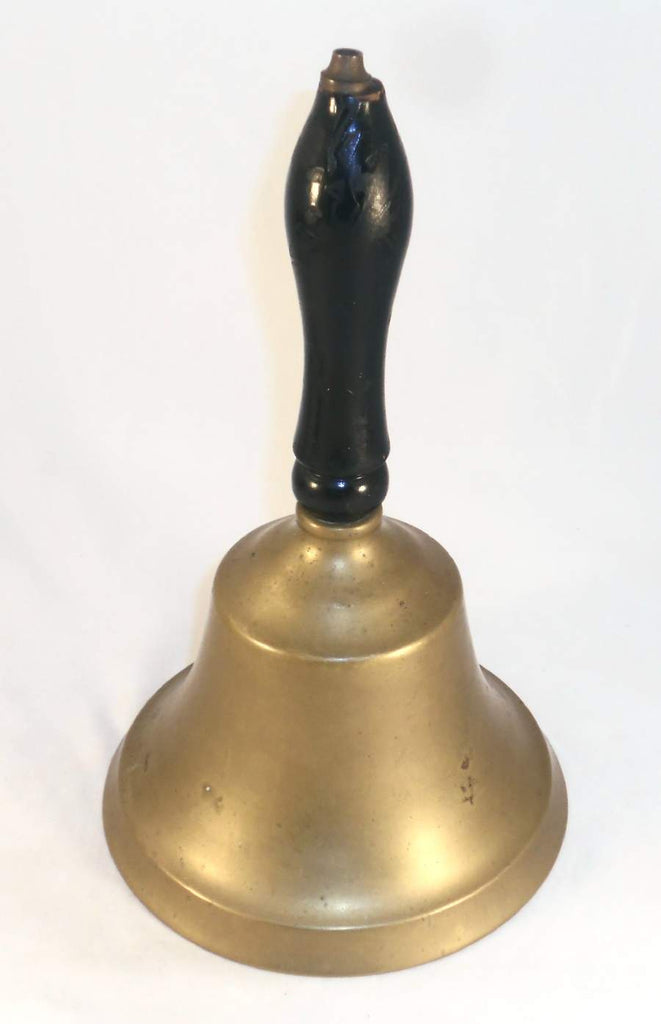 Traditional design loop handled brass hand bell 