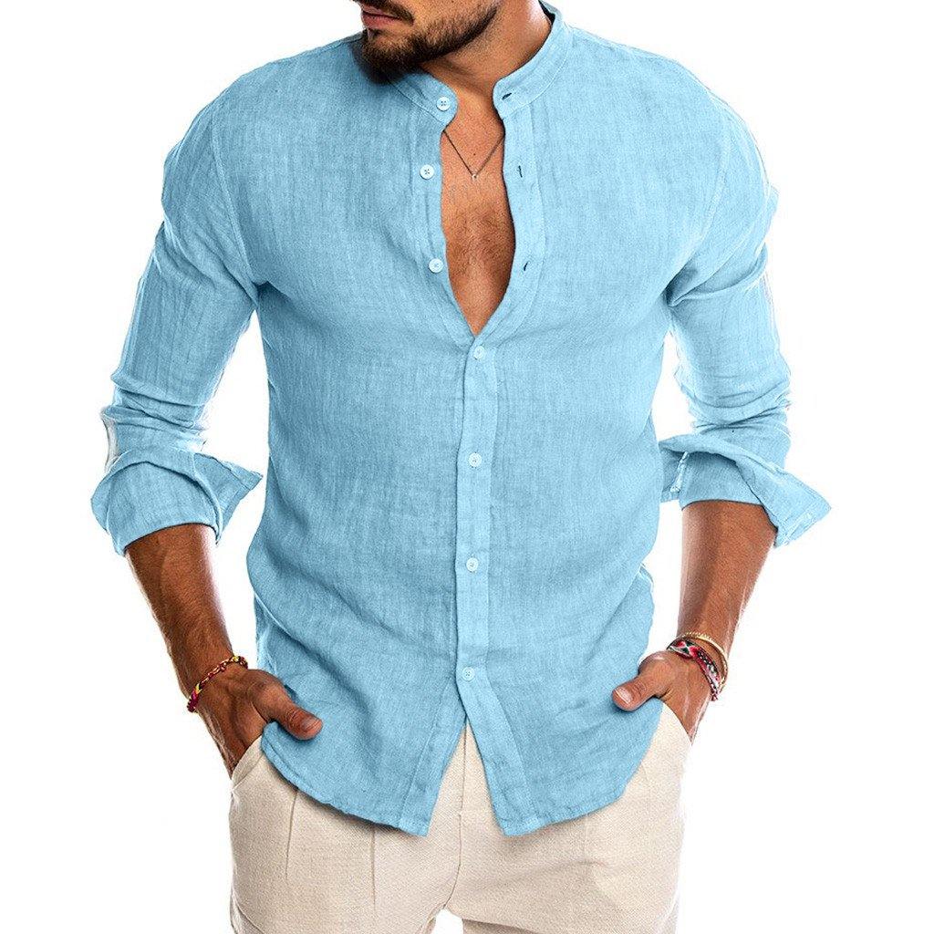 Cubeta curva pandilla Camisas de lino y algodón suelta elegante mangas larga – OLEA INFLUENSELLER