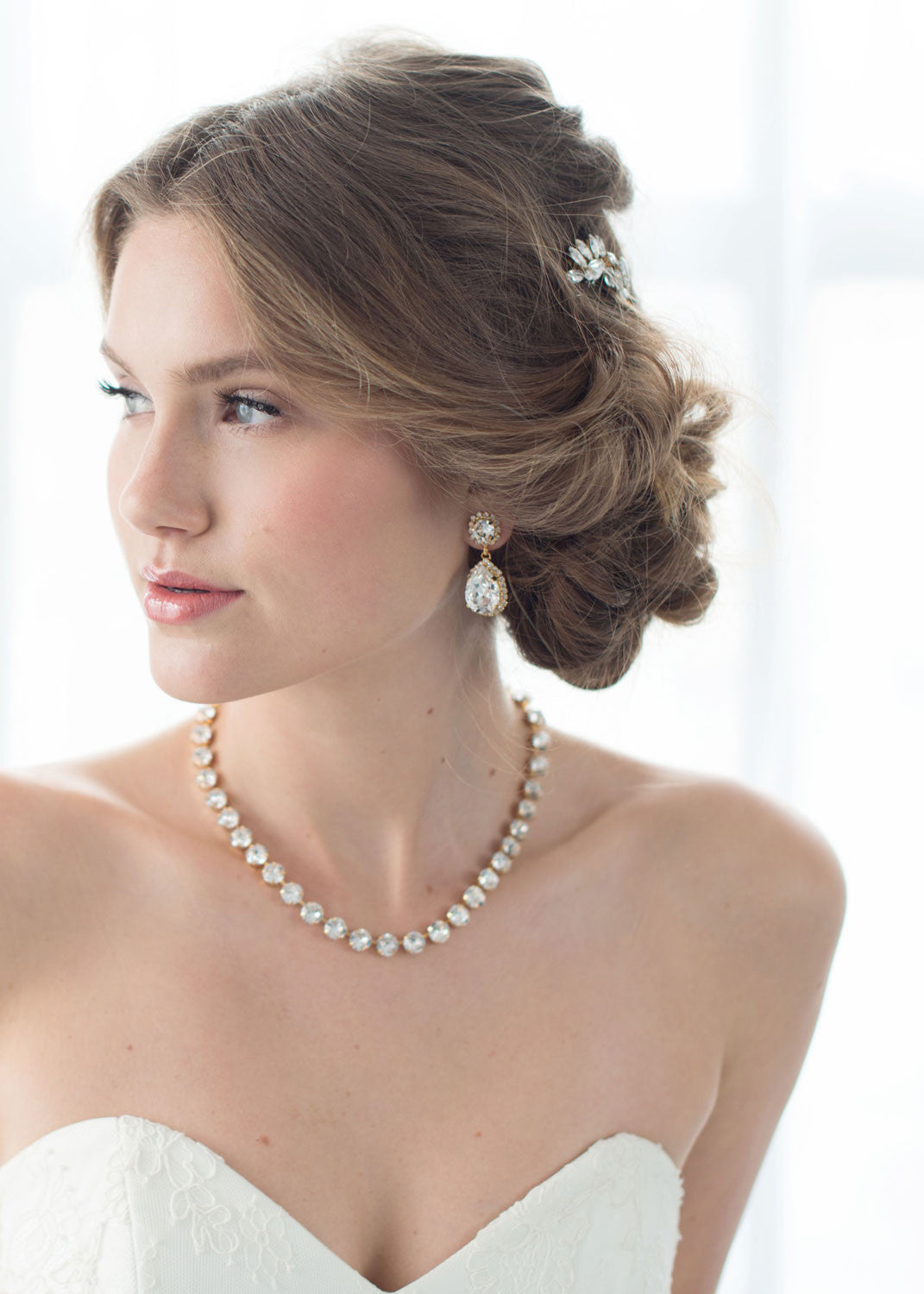 <b>Adeline Champagne</b> Teardrop Bridal Earrings | Jewelry Rental - The Borrowed ... - classic-pave-crystal-teardrop-earrings-gold-1-the-borrowed-collection-web_ec9a34ce-850c-48ec-be26-c46560620a02