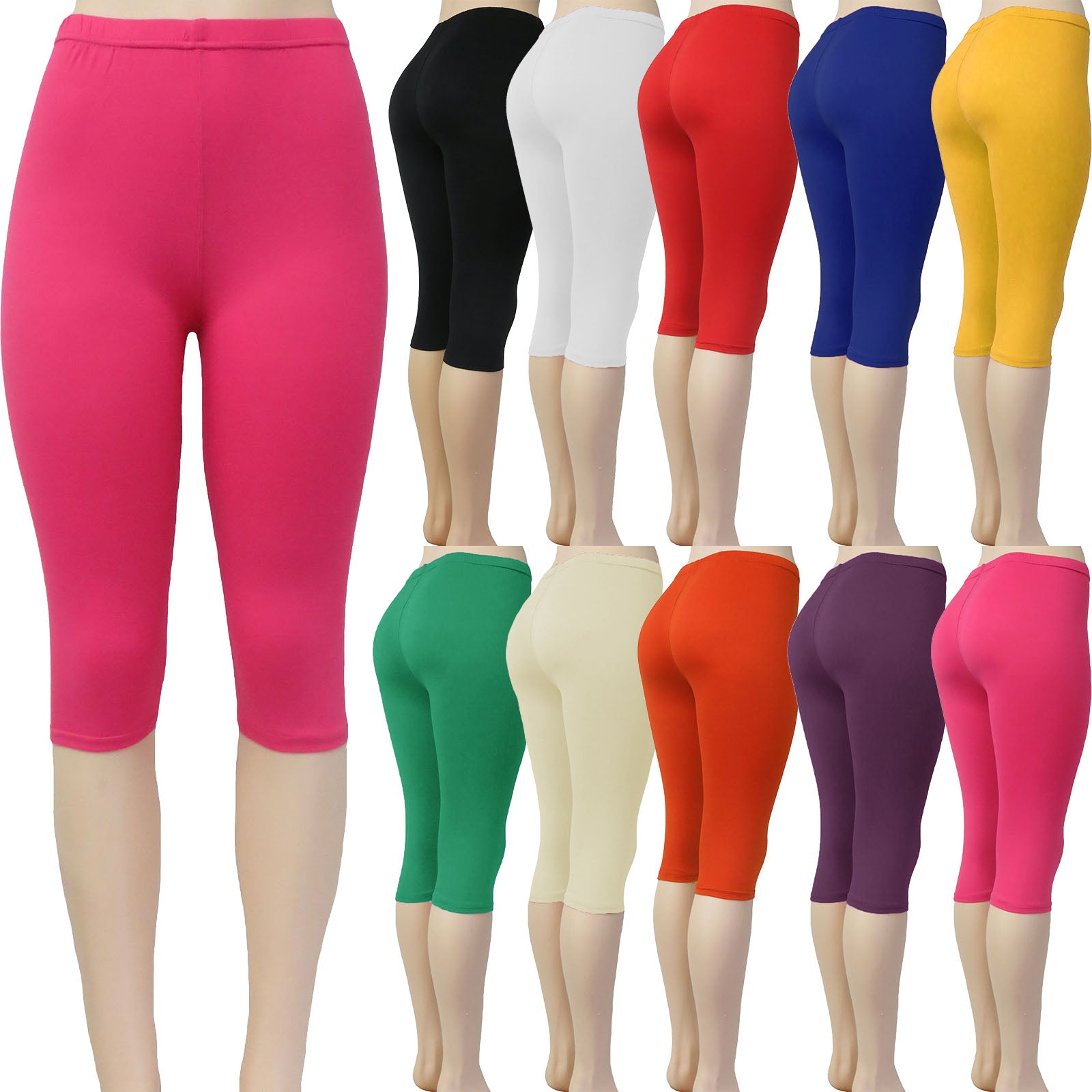 $2.75 Wholesale Solid Color Capri Leggings Assortment - Alessa Vanessa –  Alessa Wholesale