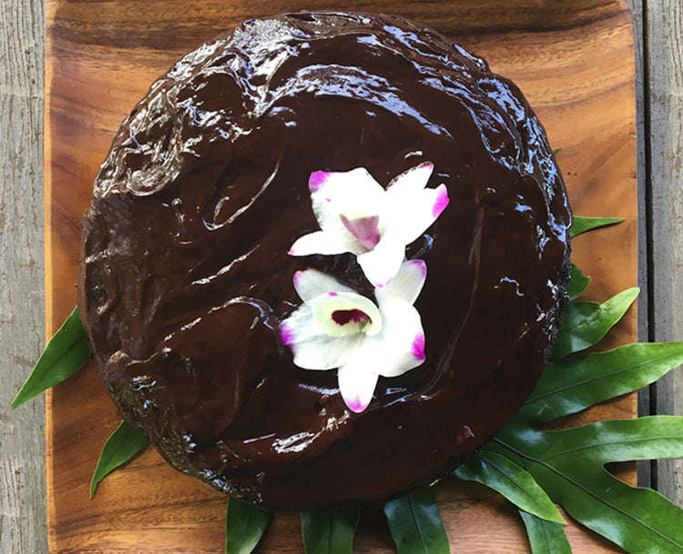 one bowl chocolate cake with organic honey