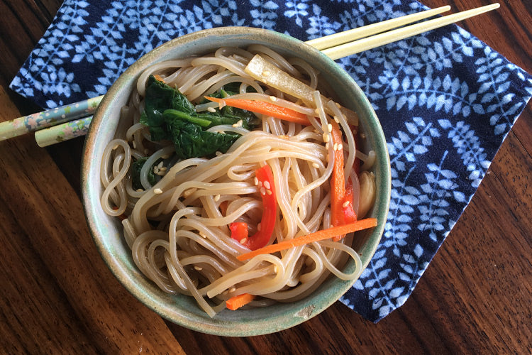 japchae noodles with honey soy sauce recipe