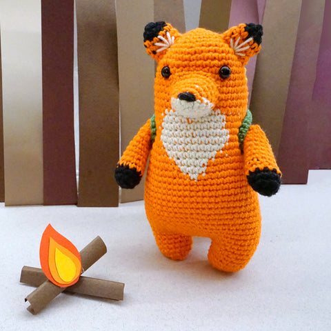 Woobles fox made with cotton yarn