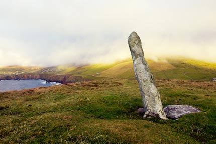 Ogham standing stone Dingle Peninsula Ireland 