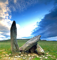 The ancient Ogham stones at the Dingle Peninsula 