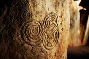 Newgrange spiral carving
