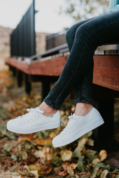 white leather platform keds