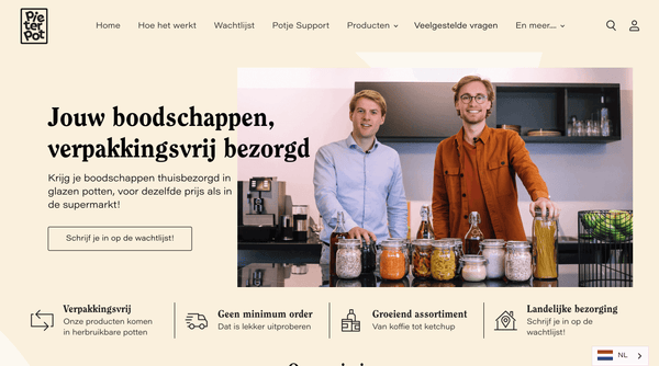 Pieter pot webshop in nederland verpakkingsvrij boodschappen doen