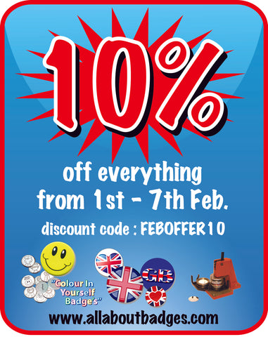 10 percent off on all orders February