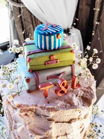 Luggage cake topper