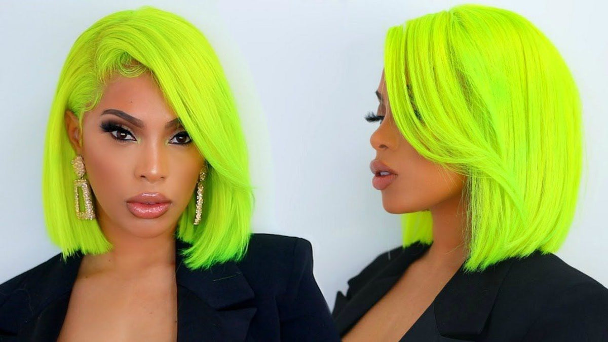 green bob wig