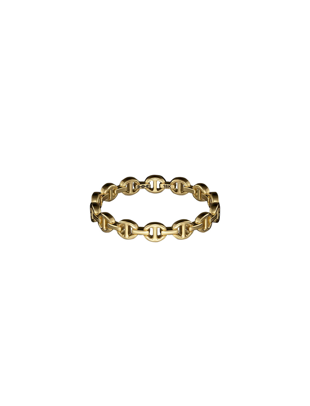 HOORSENBUHS ® Micro Dame Tri-Link I Ring 18k Yellow Gold | Multi