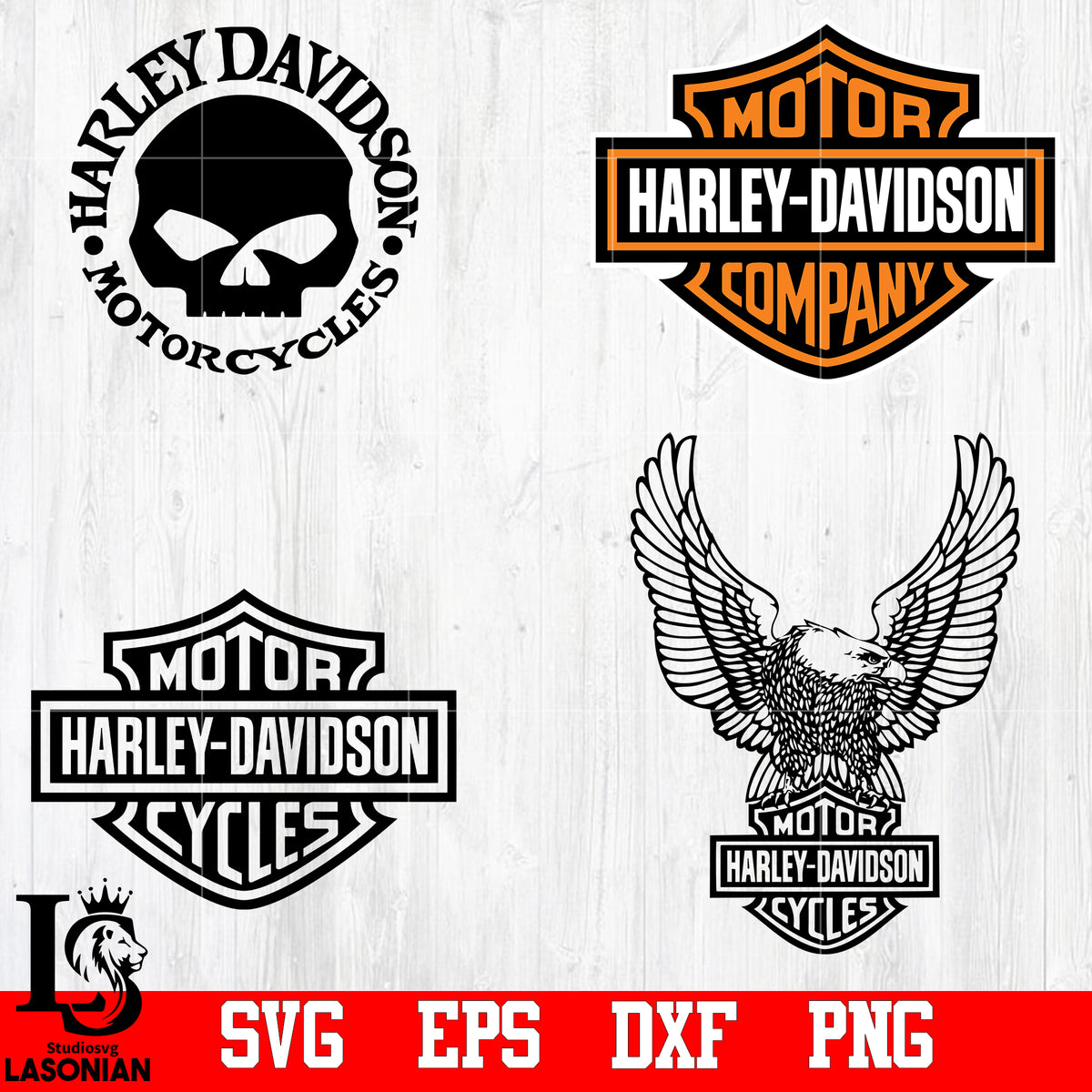 Harley Davidson Svg Black Silhouette Bundle Svg Cut Files Png Eps Dxf
