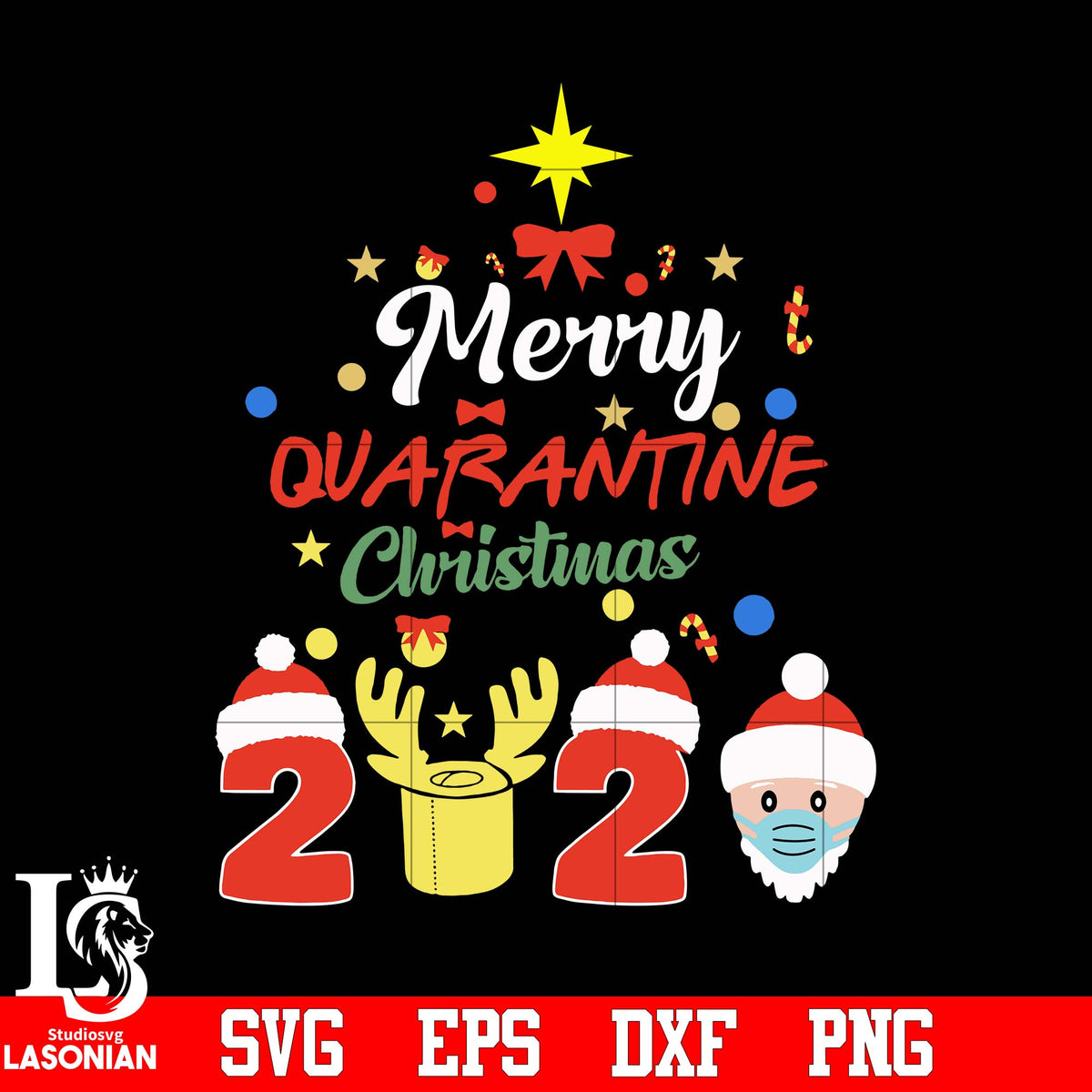 Merry quarantine christmas 2020 xmas pajamas holidays svg eps dxf png