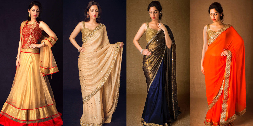 Chiffon, Georgette, Net, Satin, Crepe, Organza Sarees by Sweta Sutariya