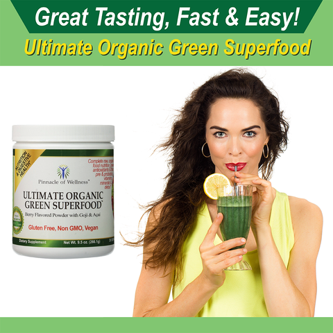 Great Tasting, Fast and Easy Ultimate Organic Green Superfood Powder