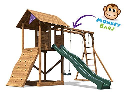swing set with monkey bars and slide