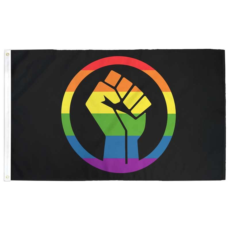Rainbow Black Lives Matter Blm Pride Fist Flag Flags For Good
