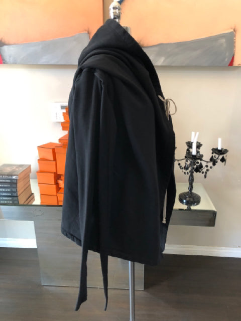 Dark Shadow Rick Owens Black Cotton Fleece Cardigan Jacket 2400