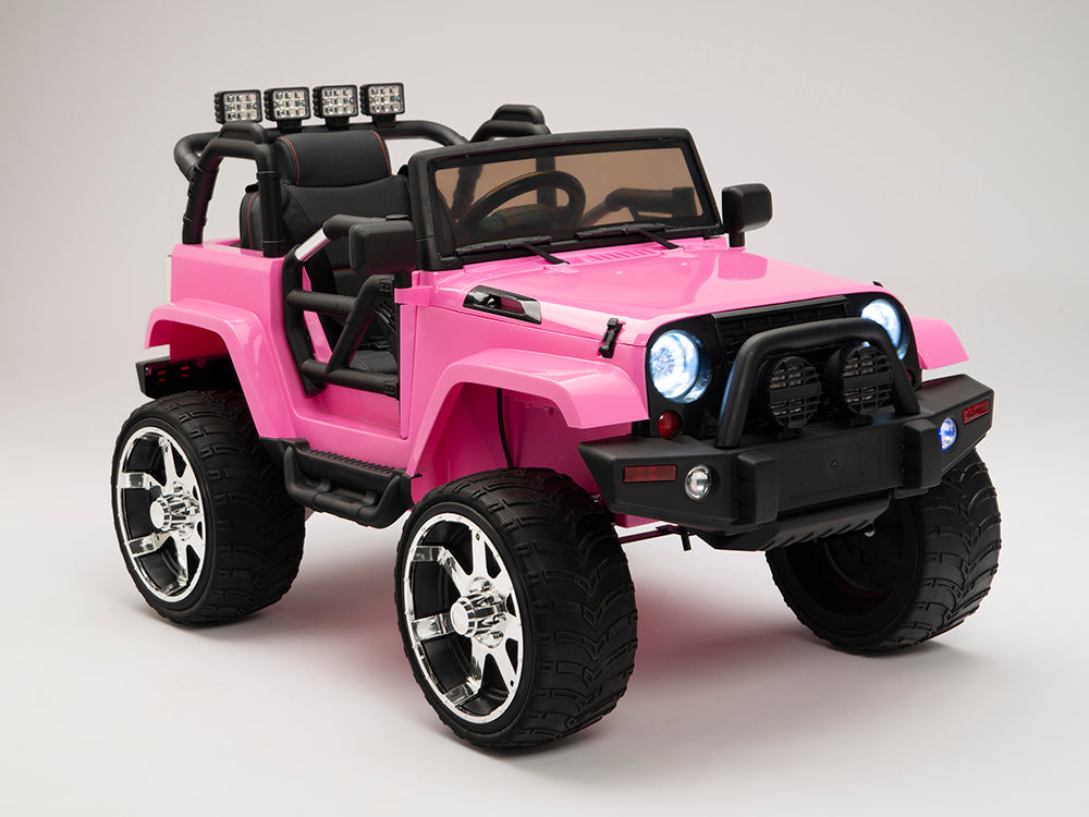 pink jeep ride on car