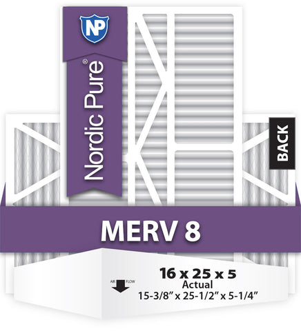 16x25x5 1/4 (16x25x5.25) Goodman/Carrier/Amana Replacement MERV 8 Qty 1 - Nordic Pure