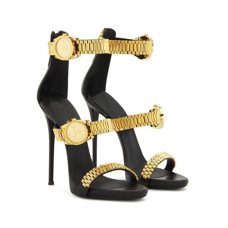 gold watch heels
