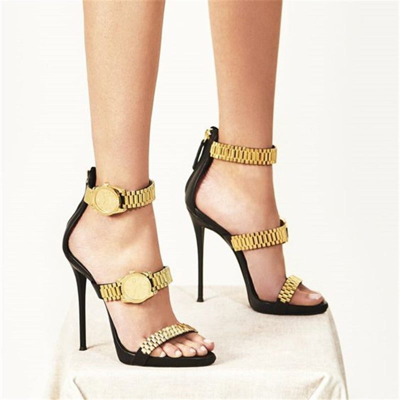gold watch heels
