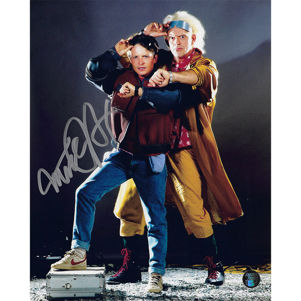 8 X 10 F2 BACK TO THE FUTURE ~ MARTY & DOC ~ AUTOGRAPH COLOR PHOTO REPRINT 