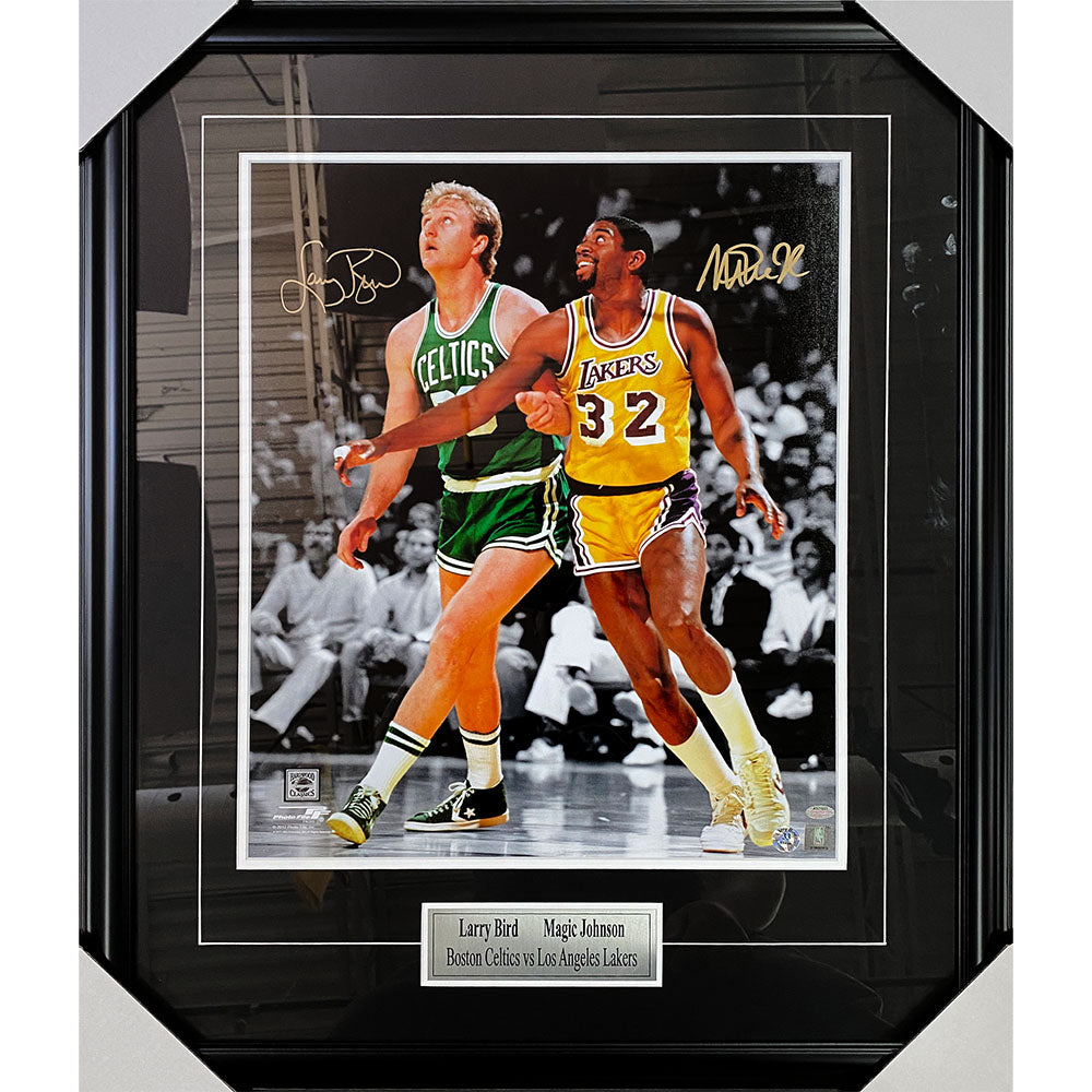 Larry Bird Magic Johnson  Los Angeles Lakers Boston Celtics Framed Photo Picture