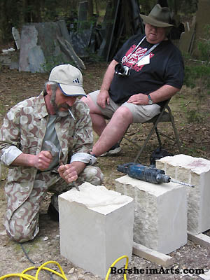 Sculptor Vasily Fedorouk Teaches Stone Carving Workshop to carver Dale Gibson
