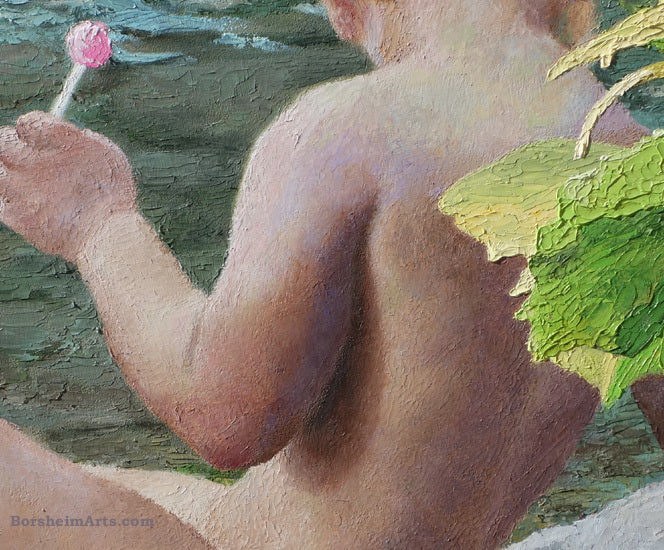 Lollipop Detail to see colors and texture young nude boy in River