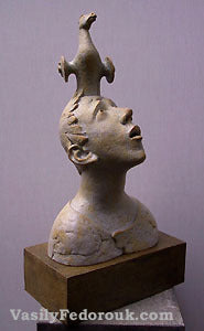 Sculptor Vasily Fedorouk Ceramic Sculpture Of His Son Anton