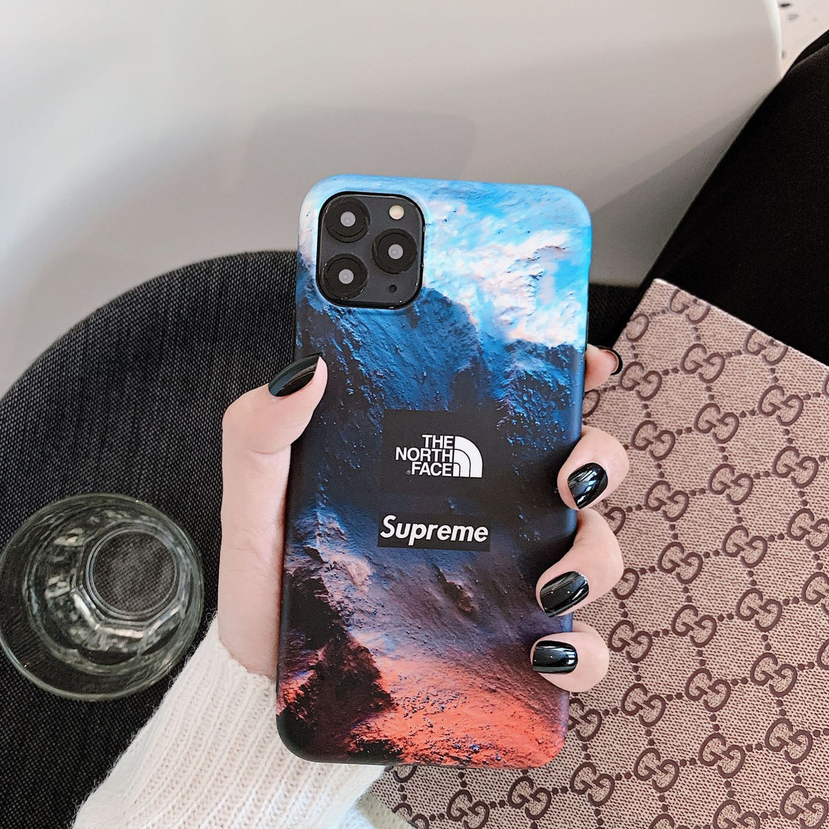 north face supreme phone case