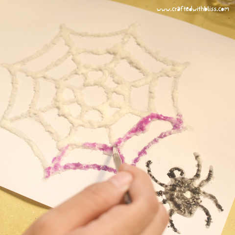 Spider Web Easy Salt Painting Spider web