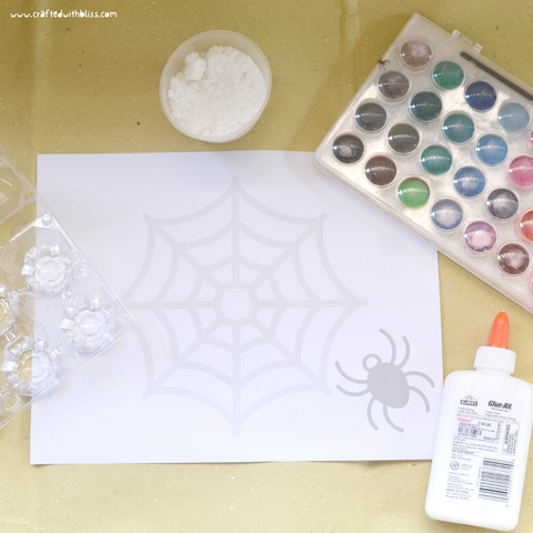 Spider Web Easy Salt Painting Supplies