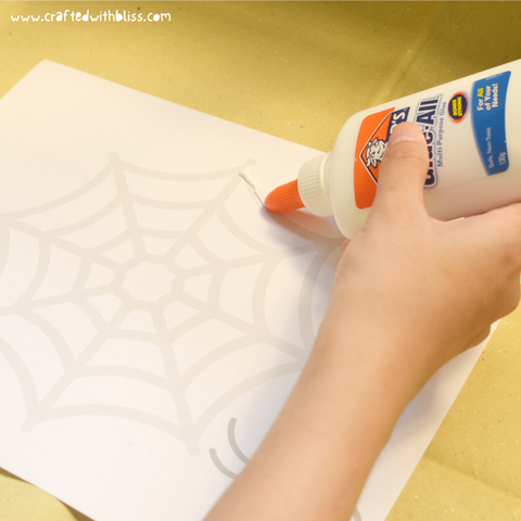 Spider Web Easy Salt Painting Step 1