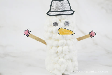 Fluffy Snowman Craft For kids Step 7