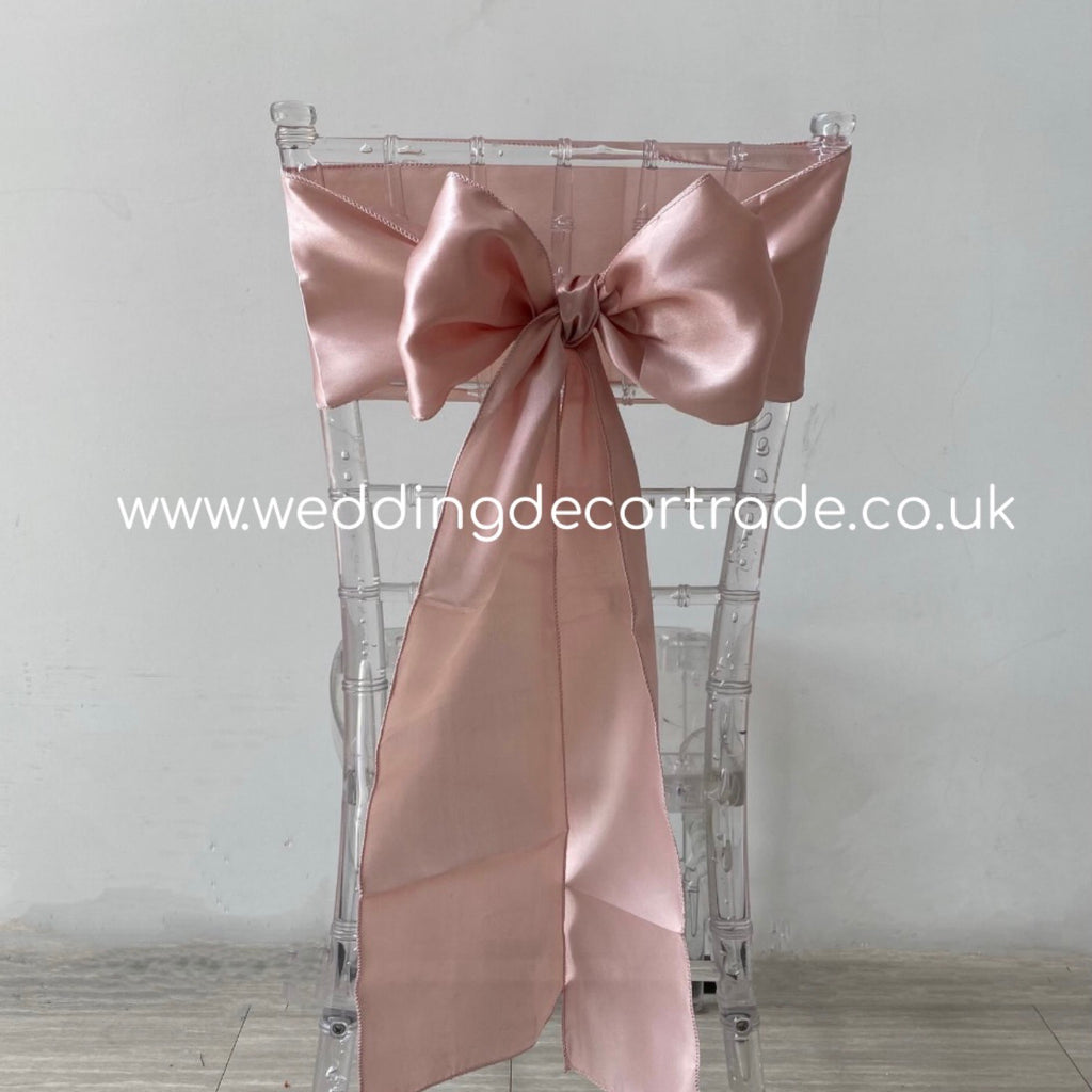 pink satin chair sashes